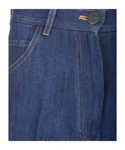 Forte Forte Belt-loop Denim Shorts In Blue