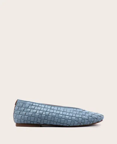 Gentle Souls Women's Willow Woven Ballet Flats In Ashley Blue Leather