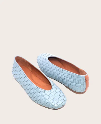 Gentle Souls Women's Willow Woven Ballet Flats In Ashley Blue Leather