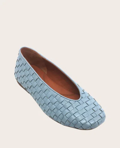Gentle Souls Women's Willow Woven Ballet Flats In Ashley Blue Leather