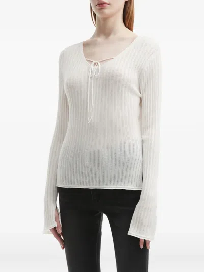 B+ab Geripptes Oberteil In Weiss