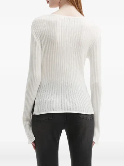 B+ab Geripptes Oberteil In Weiss