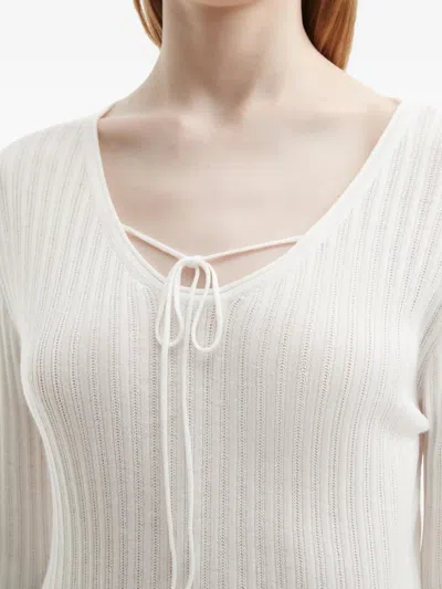 B+ab Geripptes Oberteil In Weiss