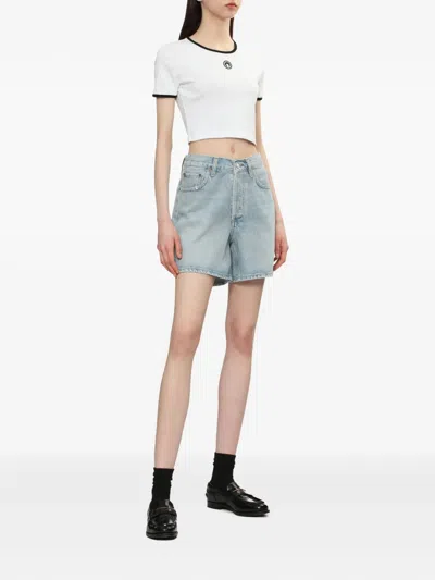 Agolde V-waist Short In Blue