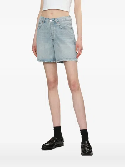 Agolde V-waist Short In Blue