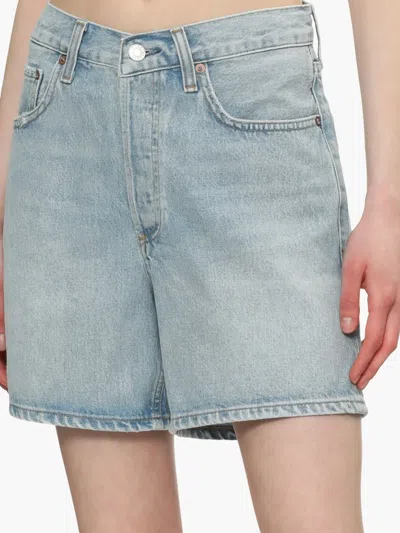 Agolde V-waist Short In Blue