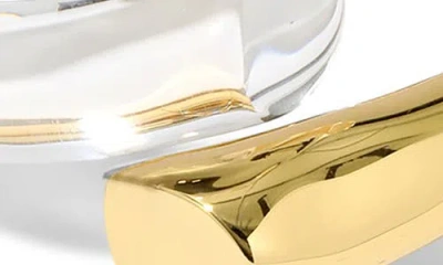 Alexis Bittar Liquid Lucite Bypass Hinge Bracelet In Gold/clear