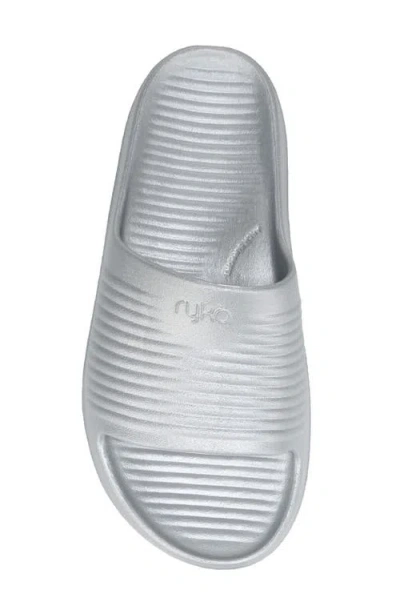 Ryka Rykä Echo Recovery Slide Sandal In Silver