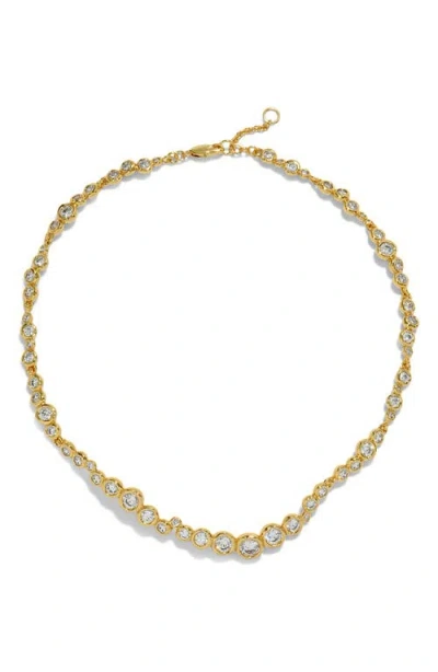 Alexis Bittar Asterales Crystal-embellished 14kt Gold-plated Necklace In Black