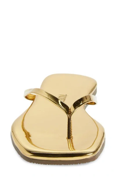 Tkees Lily Mirror Square Toe Flip Flop In Gold