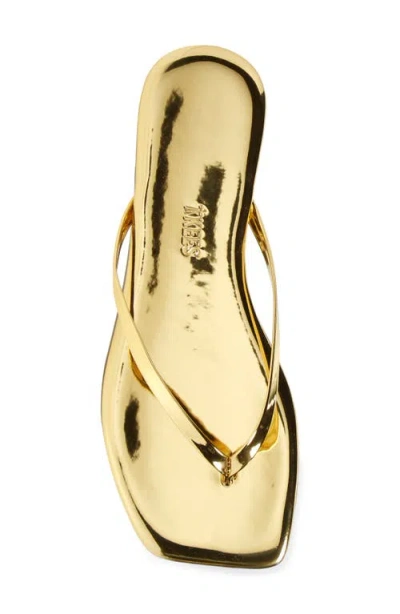 Tkees Lily Mirror Square Toe Flip Flop In Gold