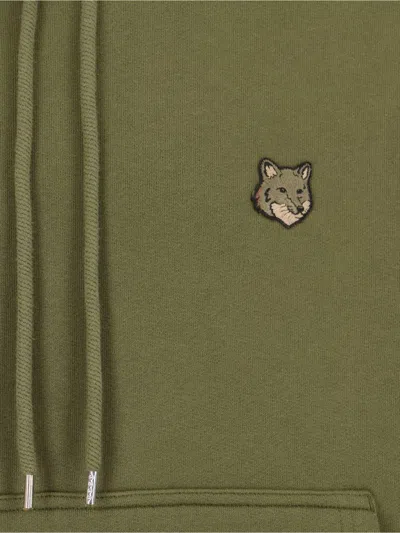 Maison Kitsuné Man Sweatshirt Military Green Size L Cotton In Black
