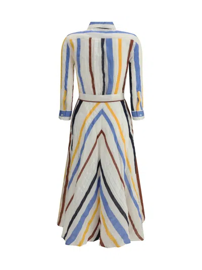 Sara Roka Striped Midi Dress In Multicolour