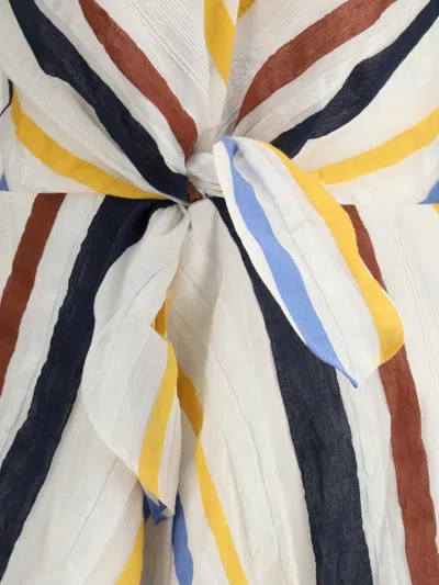 Sara Roka Striped Midi Dress In Multicolour