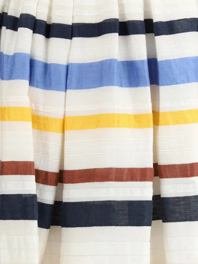 Sara Roka Striped Long Skirt In Multicolour