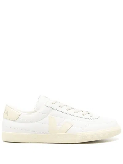 Veja Esplar White Low Top Sneakers With Logo Detail On The Side And Logo Lettering On The Heel In Leather In White