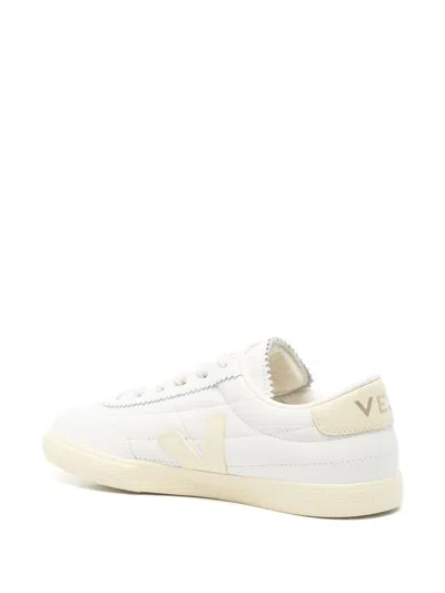 Veja Esplar White Low Top Sneakers With Logo Detail On The Side And Logo Lettering On The Heel In Leather In White