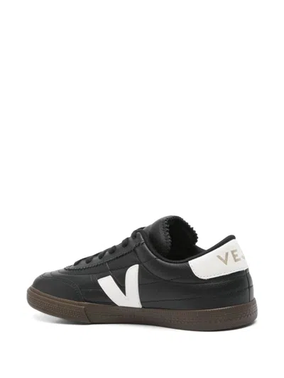 Veja Panenka Black Sneaker With Logo On The Side And Contrasting Heel In Leather Unisex In Black