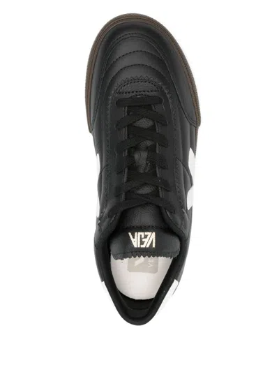 Veja Panenka Black Sneaker With Logo On The Side And Contrasting Heel In Leather Unisex In Black
