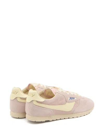 Autry 'windspin Low' Pink Sneaker With Logo On The Side And On The Heel In Multi