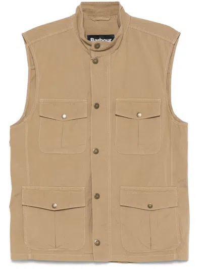 Barbour Beige 'casual Corbridge' Vest In Cotton With Pockets In Nude