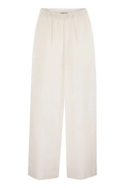 Fabiana Filippi Linen Blend Trousers In White