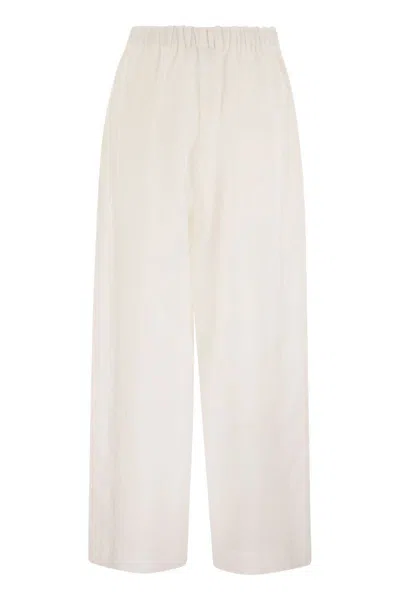 Fabiana Filippi Linen Blend Trousers In White