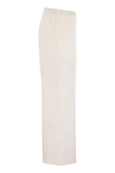 Fabiana Filippi Linen Blend Trousers In White