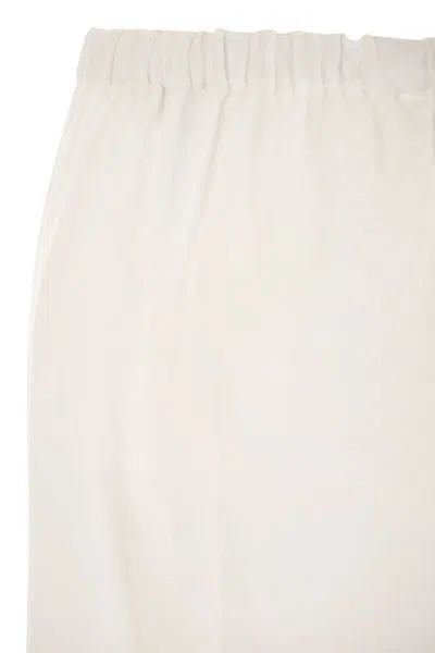 Fabiana Filippi Linen Blend Trousers In White