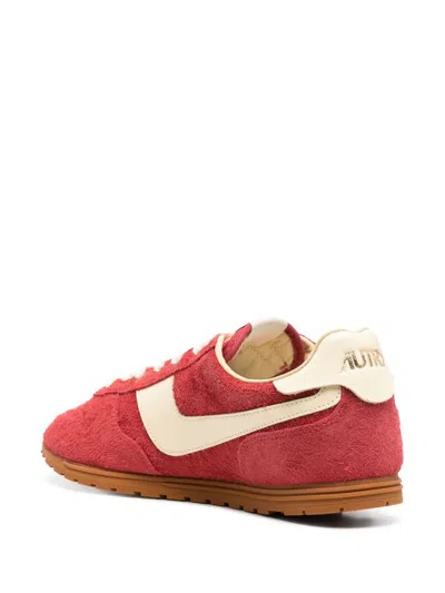 Autry Windspin Sneakers In Suede And Parrot Leather And Rutabaga In Red