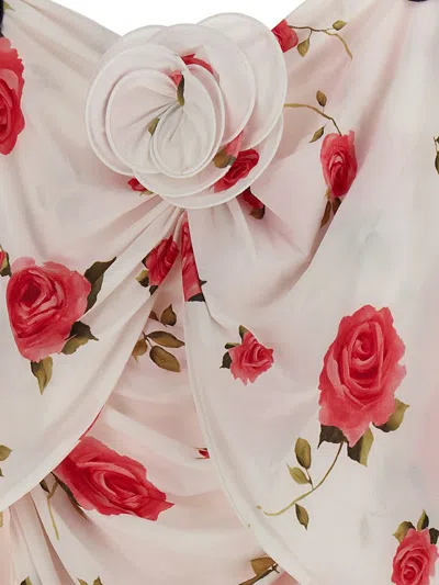 Magda Butrym White Cream Printed Dress In Multicolor