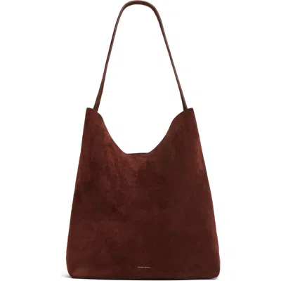 Mansur Gavriel Maxi Everyday Cabas Suede Hobo Bag In Chocolate