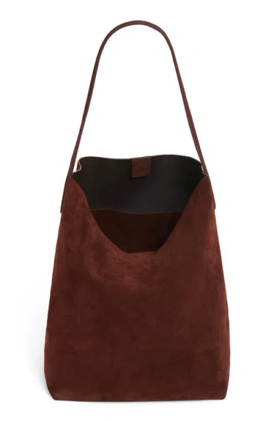Mansur Gavriel Maxi Everyday Cabas Suede Hobo Bag In Chocolate