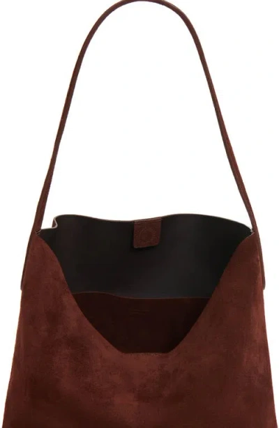 Mansur Gavriel Maxi Everyday Cabas Suede Hobo Bag In Chocolate