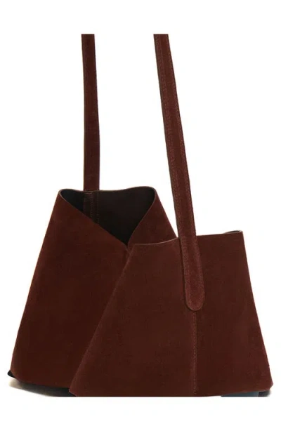 Mansur Gavriel Maxi Everyday Cabas Suede Hobo Bag In Chocolate