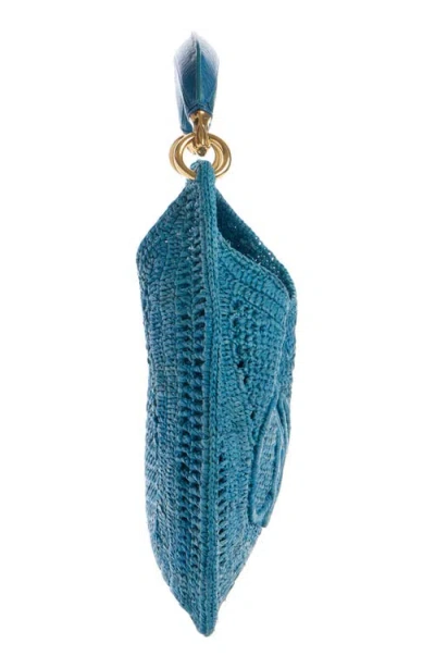 Chloé Chloe Women Teal Green Raffia Banana Handbag In Blue