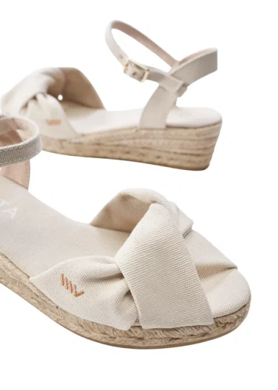 Viscata Farella Canvas Espadrille Sandal Wedges In Beige