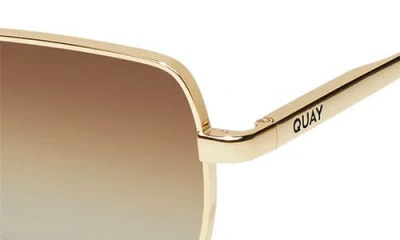 Quay Dnd 39mm Small Square Sunglasses In Brown