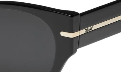 Quay Chit Chat 47mm Cat Eye Sunglasses In Black/smoke