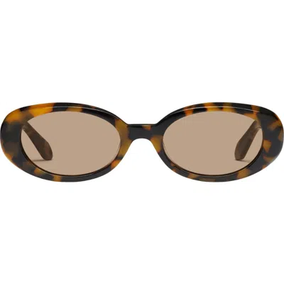 Quay Felt Cute 52mm Gradient Small Oval Sunglasses In Pebble Tort/tan