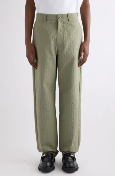 Givenchy Khaki Textured Monogram 72 Trousers In Almond Green