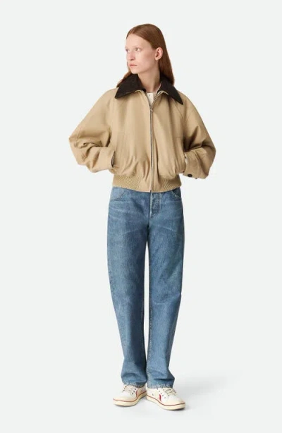 Bottega Veneta Summer Canvas Leather High-top Sneakers In 9642 White/sea Salt