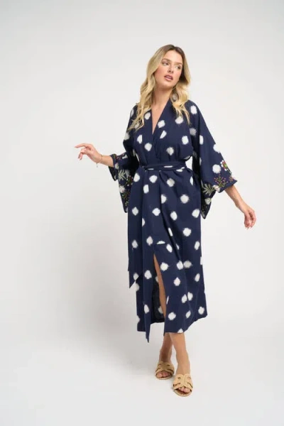 Guadalupe Design Anisa Ikat Kimono In Navy
