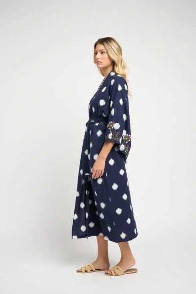 Guadalupe Design Anisa Ikat Kimono In Navy