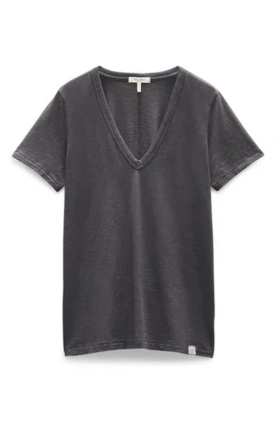 Rag & Bone The Vee Slub Cotton T-shirt In Greystone