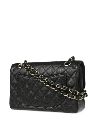 Pre-owned Chanel 2000 Small Classic Double Flap Shoulder Bag In Black