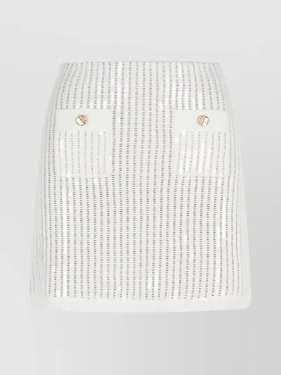 Self-portrait Self Portrait 'crochet' Skirt In White Cotton Blend