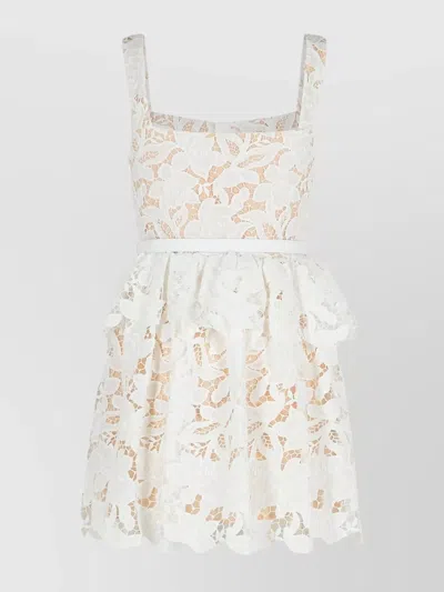 Self-portrait Self Portrait 'lace' Dress In White Polyamide Blend Women In White