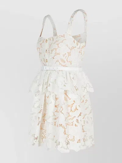 Self-portrait Self Portrait 'lace' Dress In White Polyamide Blend Women In White