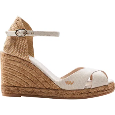 Viscata Aiguafreda Canvas Espadrille Sandal Wedges In Beige